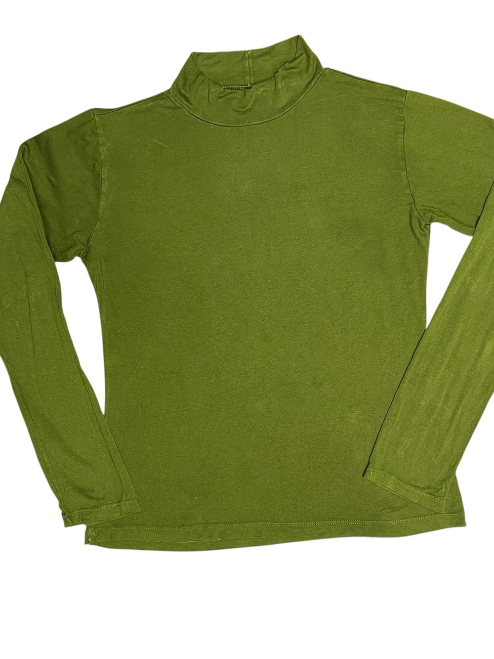 Olive Green Women's Long Sleeve Turtleneck Top